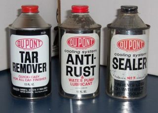 Set Of 3 Dupont Automotive Additive Cone Top Cans