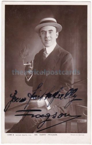 Music Hall Entertainer Harry Fragson.  Signed Postcard