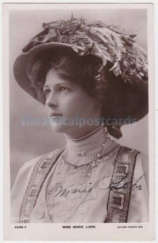 Stage Actress Marie Lohr In Costume.  Signed Postcard