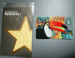 2018 Starbucks Mini Toucan Bird Card Philippines Leaf Pin Intact