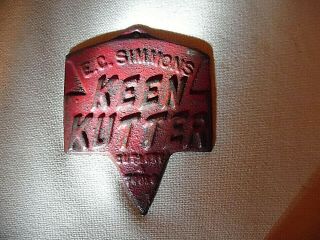 Vintage E.  C.  Simmons Keen Kutter Cast Iron Store Display Plaque Cutlery & Tools