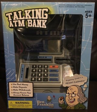 Ben Franklin Toys Kids Talking Atm Machine Savings Bank With Digital Screen