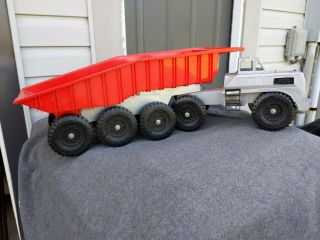 Vintage Eldon Hawthorne Plastic Dump Truck - Grey And Red 22 "
