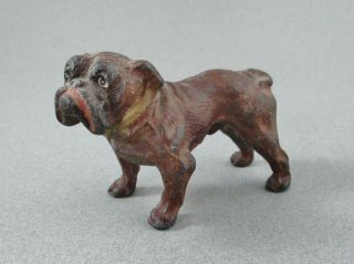 Antique German Cold Painted Metal Bulldog Figurine,  Germany