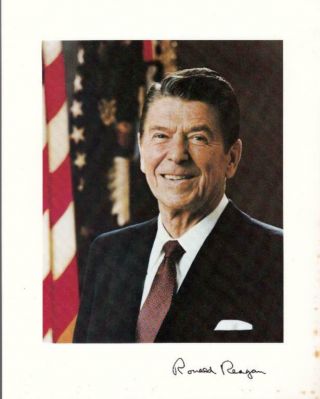 President Ronald Reagan Autopen Printed Signed Portrait