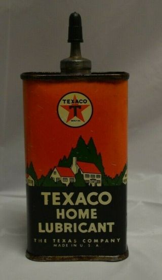 Vintage Texaco Home Lubricant 4 Oz Can 4  X 2  - Rare