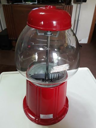 Vtg RED Carousel Bubble Gum Candy Machine Cast Metal Glass Globe VINTAGE 2