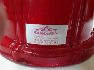 Vtg RED Carousel Bubble Gum Candy Machine Cast Metal Glass Globe VINTAGE 5