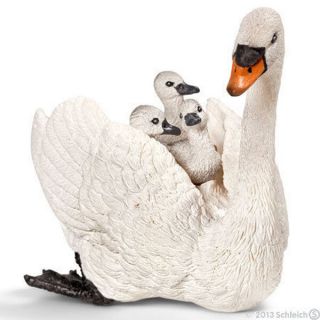 Schleich 13718 White Swan With Cygnets - Farm Life - Retired