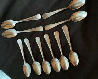 Vintage Ford Motor Company Cafeteria/ Dining Room Stainless Set Of 10 Teaspoons