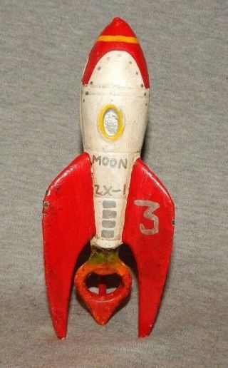 Moon Rocket Cast Iron Beer Bottle Opener Zx - 1 3 Aliens Space Invaders 6.  5 " Nasa