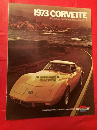 1973 Chevrolet " Corvette " Dealer Car Sales Brochure