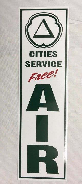 Vintage,  Cities Service,  Air,  Sign,  on White Aluminum,  Metal,  Approx.  6x21in. 2