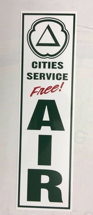 Vintage,  Cities Service,  Air,  Sign,  on White Aluminum,  Metal,  Approx.  6x21in. 6