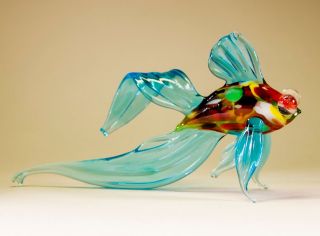 Tropical Fish Unique Hand - Blown Russian Glass Figurine " Murano " Style A56