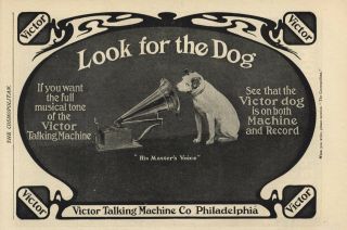 2 - Sided Vintage Advertisements - Victor Talking Machine - Loftis Bros.  Diamonds