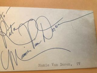 Mamie Van Doren Autograph,  Actress