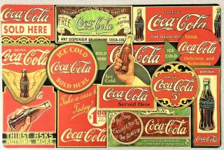 Vintage Coca Cola Diner 1950’s Style Double Sided Placemats Set Of Four Rare