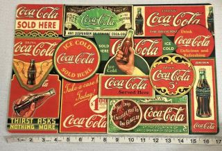 Vintage Coca Cola Diner 1950’s Style Double Sided Placemats Set Of Four RARE 8
