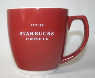 Starbucks 2008 Large Red Coffee Cup Mug 19.  5 Oz White Logo Bone China