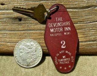 Old Kalispell Montana Mt (flathead Co) " The Devonshire " Motel Tag & Key