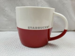 2011 Starbucks Red & White Silver Logo Bone China Coffee Cup Mug 16 Oz