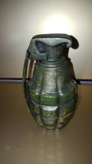 Unique Cast Iron Hand Grenade Still Bank /Collectible/Armed Forces/C ammo/Gift 3