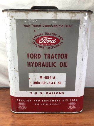 Barn Find Vintage Fomoco Ford 8n 9n Tractor Hydraulic Oil Advertising Tin Can