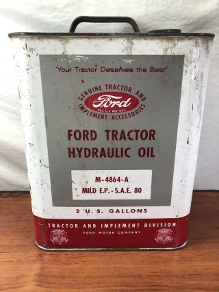 Barn Find Vintage FoMoCo Ford 8N 9N Tractor Hydraulic Oil Advertising Tin Can 2