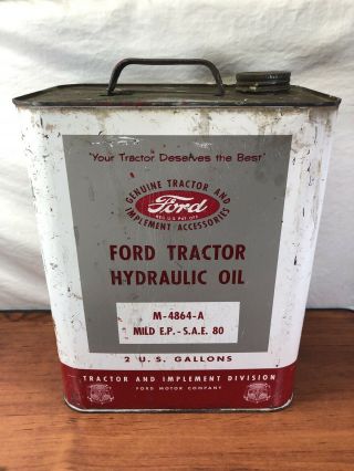 Barn Find Vintage FoMoCo Ford 8N 9N Tractor Hydraulic Oil Advertising Tin Can 3