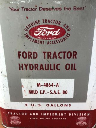 Barn Find Vintage FoMoCo Ford 8N 9N Tractor Hydraulic Oil Advertising Tin Can 4
