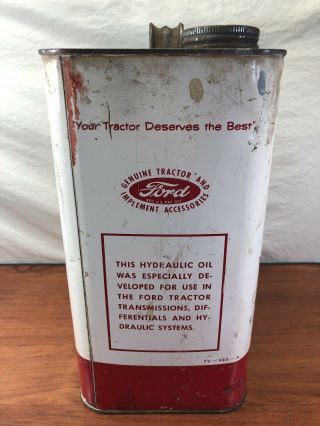 Barn Find Vintage FoMoCo Ford 8N 9N Tractor Hydraulic Oil Advertising Tin Can 6