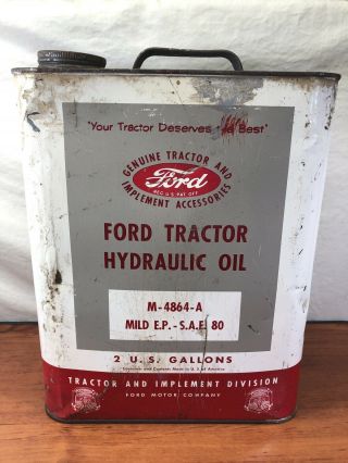 Barn Find Vintage FoMoCo Ford 8N 9N Tractor Hydraulic Oil Advertising Tin Can 7
