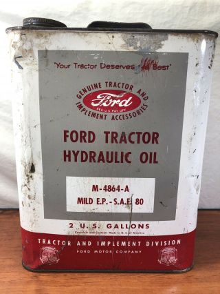 Barn Find Vintage FoMoCo Ford 8N 9N Tractor Hydraulic Oil Advertising Tin Can 8
