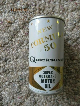 Kiekhaefer Corp.  Quicksilver Outboard Motor Oil Flat Top Metal Can Bank