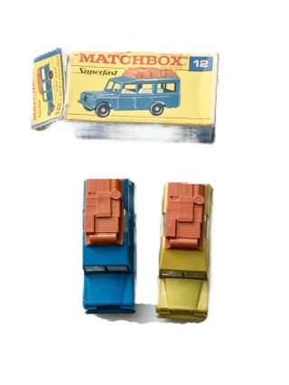 Vintage Matchbox Series No.  12 Blue And Yellow Land Rover By Lesney,  1965