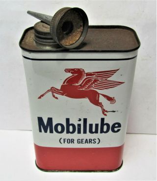 Vtg Mobilube Mobil Pegasus Outboard Motor Gear Oil Advertising Sign Display Can