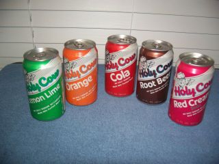 Harry Carey Chicago Cubs Holy Cow Soda Cans Cola Orange Cream Root Beer Lemon