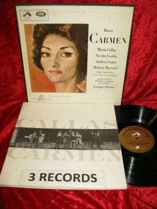 1964 Uk Nm 3lp San 140 - 2 Ed1 White Angel Stereo Bizet Carmen Callas Pretre Box E