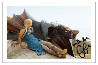 Emilia Clarke Game Of Thrones Signed Photo Print Autograph Daenerys Targaryen