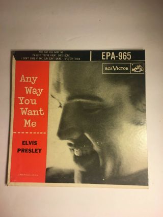 Elvis Presley No Dog Label Epa - 965 Anyway You Want Me With Picture Sleeve Rare