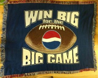 Collectible Pepsi - Cola Football Throw Blanket Big Game Vtg Advertising