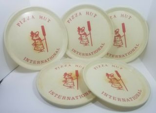 Pizza Hut International Serving Trays (5) Logo Vintage Baker Pizzaiolo Chef 11 "