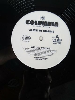 Alice In Chains WE DIE YOUNG Promo Only Rare 12” EP Vinyl LP - Columbia CAS 2095 3