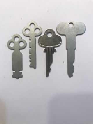 Antique National Cash Register Keys 1,  2,  3a,  & Reset Key 300/700 Ncr