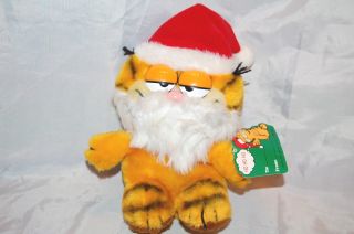 Vintage 1981 Dakin Santa Claus Garfield Cat Stuffed Animal Garfield Plush Toy