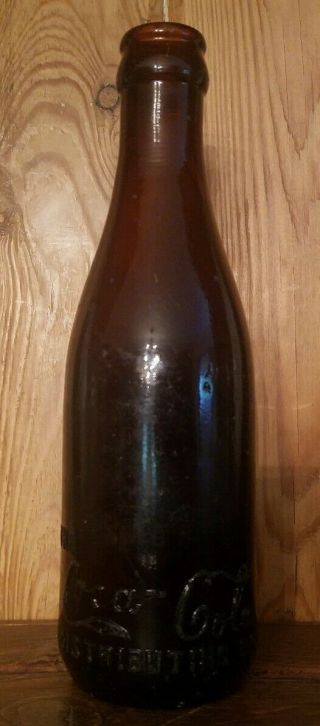 Rare Amber Straight Sided Coca Cola " Senate " Bottle Dayton Ohio
