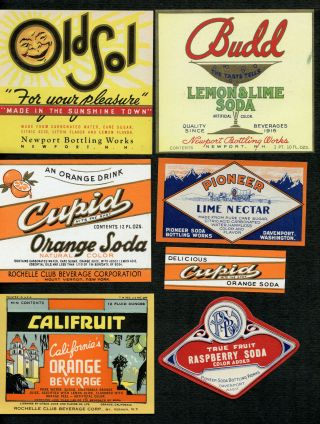 13 Vintage Soda Bottle Labels All Different Some Old Ones (sl4