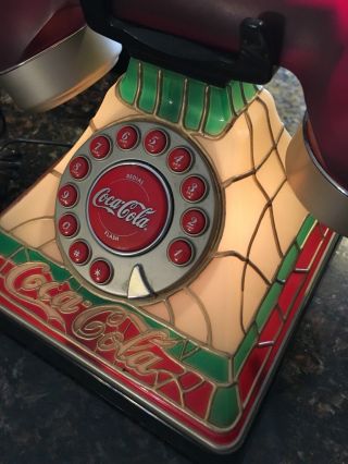 Vintage Looking Stained Glass Coca Cola Telephone