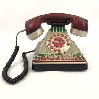 Vintage Looking Stained Glass Coca Cola Telephone 2